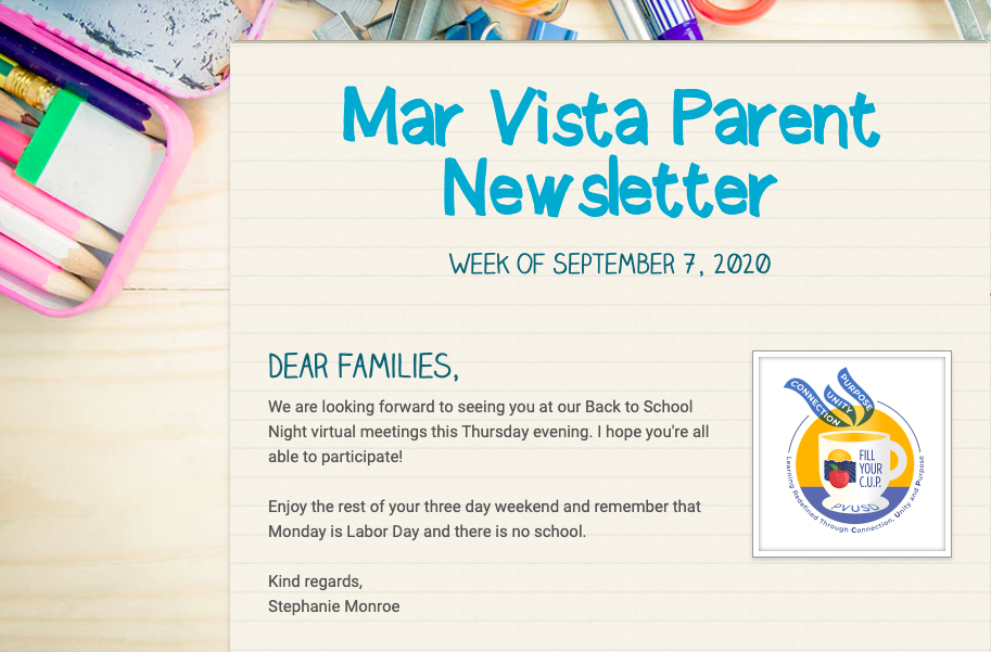 Mar Vista Parent 9/7/2020