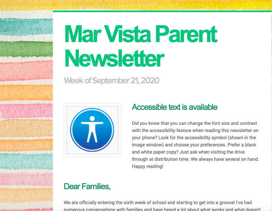Parent Newsletter 9/21